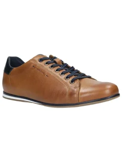 Leder-Schnürschuhe in Braun