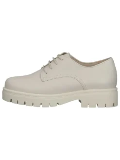 Leder-Schnürschuhe in Creme