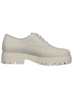 Leder-Schnürschuhe in Creme