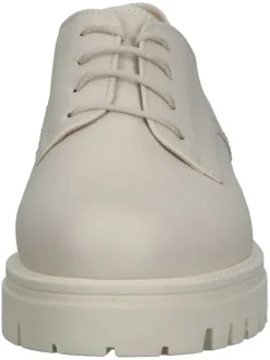 Leder-Schnürschuhe in Creme