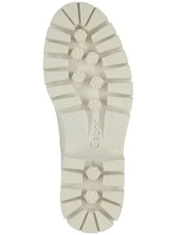 Leder-Schnürschuhe in Creme