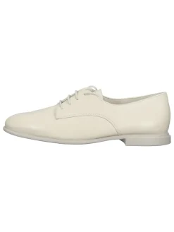 Leder-Schnürschuhe in Creme