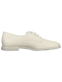 Leder-Schnürschuhe in Creme