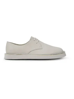 Leder-Schnürschuhe in Creme
