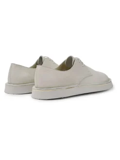 Leder-Schnürschuhe in Creme