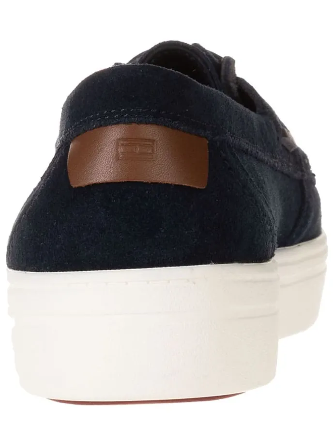 Leder-Schnürschuhe in Dunkelblau