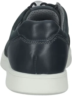 Leder-Schnürschuhe in Dunkelblau