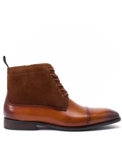 Leder-Schnürschuhe in Grau