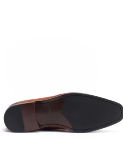 Leder-Schnürschuhe in Grau