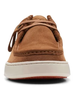 Leder-Schnürschuhe in Hellbraun