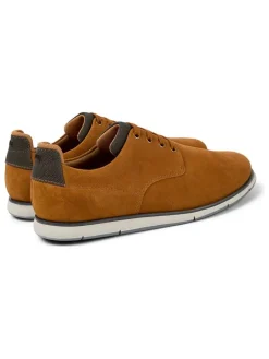 Leder-Schnürschuhe in Hellbraun