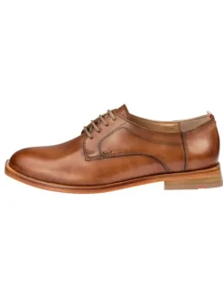 Leder-Schnürschuhe in Hellbraun