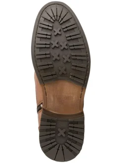 Leder-Schnürschuhe in Hellbraun