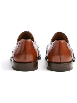 Leder-Schnürschuhe in Hellbraun