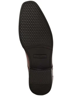 Leder-Schnürschuhe in Hellbraun