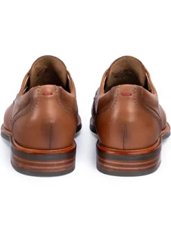 Leder-Schnürschuhe in Hellbraun