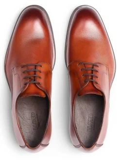 Leder-Schnürschuhe in Hellbraun