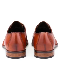 Leder-Schnürschuhe in Hellbraun