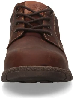 Leder-Schnürschuhe in Hellbraun