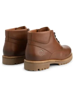 Leder-Schnürschuhe in Hellbraun