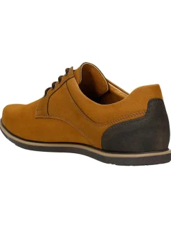 Leder-Schnürschuhe in Hellbraun