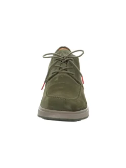 Leder-Schnürschuhe in Khaki