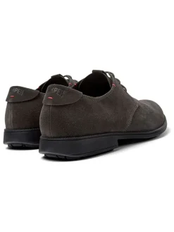 Leder-Schnürschuhe in Khaki