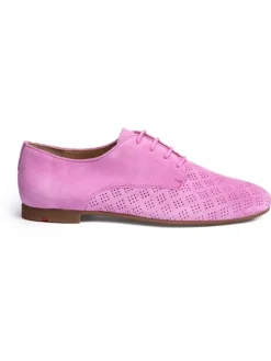 Leder-Schnürschuhe in Rosa