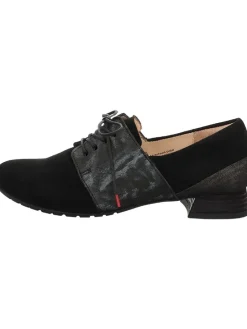 Leder-Schnürschuhe in Schwarz