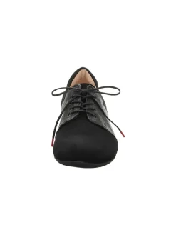 Leder-Schnürschuhe in Schwarz