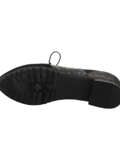 Leder-Schnürschuhe in Schwarz