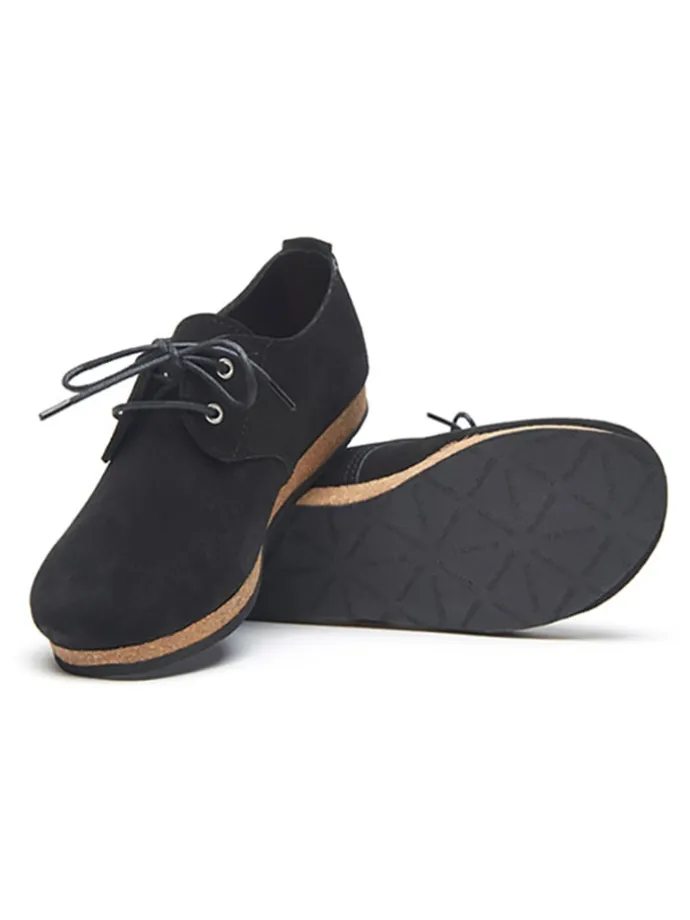 Leder-Schnürschuhe in Schwarz