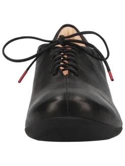 Leder-Schnürschuhe in Schwarz