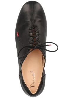 Leder-Schnürschuhe in Schwarz