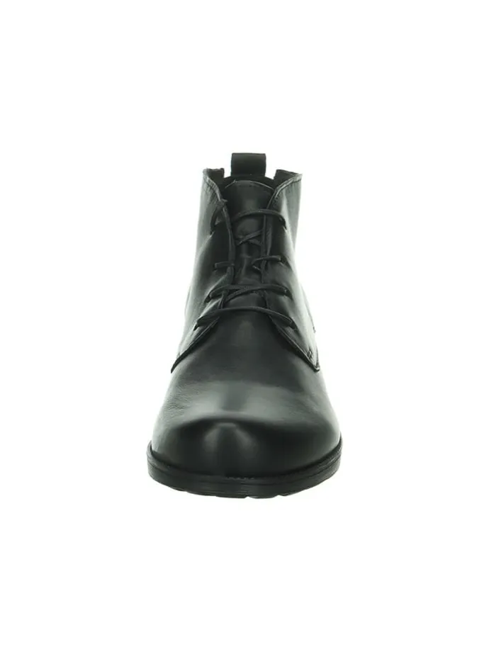 Leder-Schnürschuhe in Schwarz