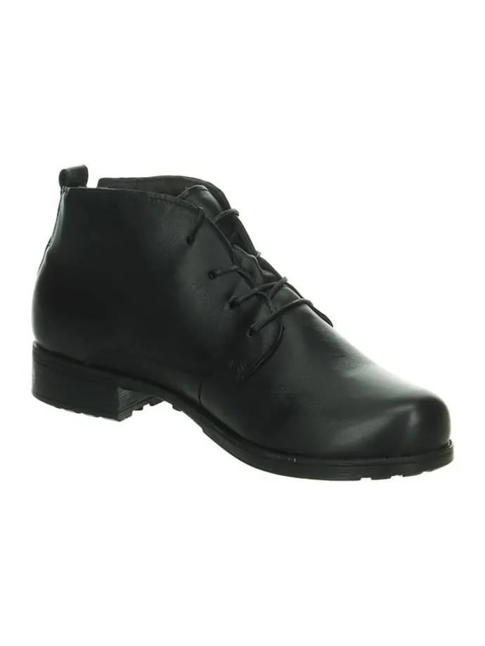 Leder-Schnürschuhe in Schwarz