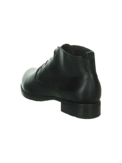 Leder-Schnürschuhe in Schwarz