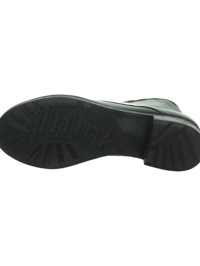 Leder-Schnürschuhe in Schwarz