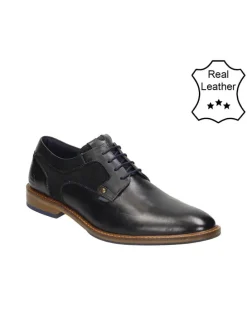 Leder-Schnürschuhe in Schwarz