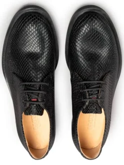 Leder-Schnürschuhe in Schwarz