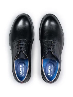 Leder-Schnürschuhe in Schwarz