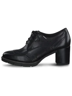 Leder-Schnürschuhe in Schwarz