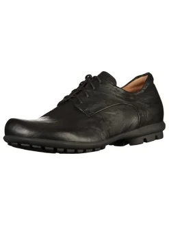 Leder-Schnürschuhe in Schwarz