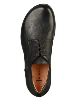 Leder-Schnürschuhe in Schwarz