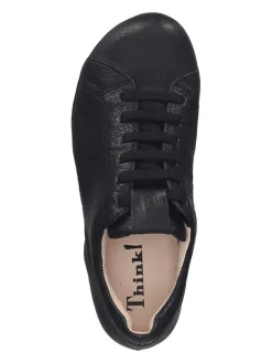 Leder-Schnürschuhe in Schwarz