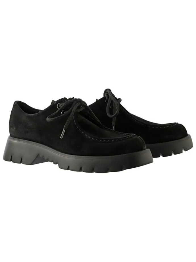 Leder-Schnürschuhe in Schwarz