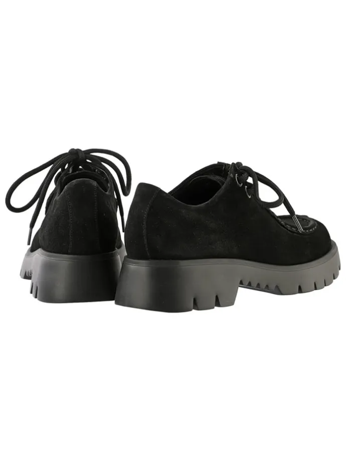 Leder-Schnürschuhe in Schwarz