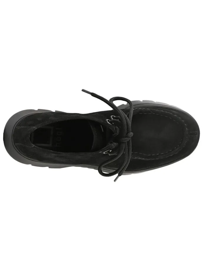 Leder-Schnürschuhe in Schwarz