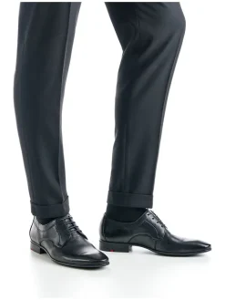 Leder-Schnürschuhe in Schwarz