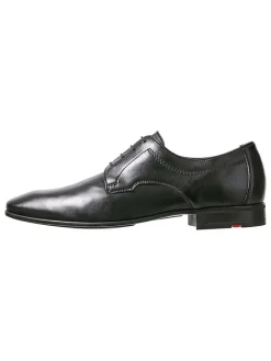 Leder-Schnürschuhe in Schwarz